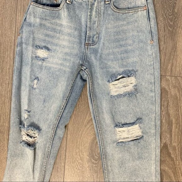 Dance & Marvel Women's Jeans Distressed High Waist Straight leg Light Wash Small - Picture 5 of 11